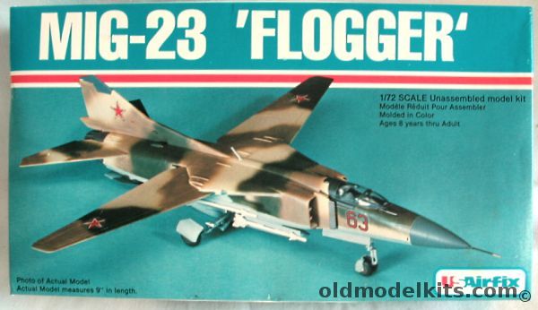 Airfix 1/72 TWO Mig-23 Flogger - B or E - Soviet Air Force - USAirfix Issue, 4011 plastic model kit
